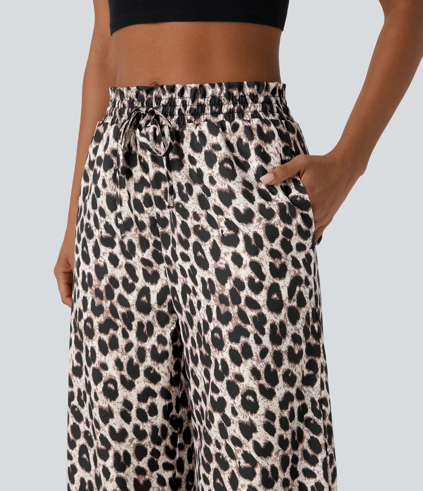 Lisette | Pantaloni Casual con Vita Alta e Stampa Leopardo