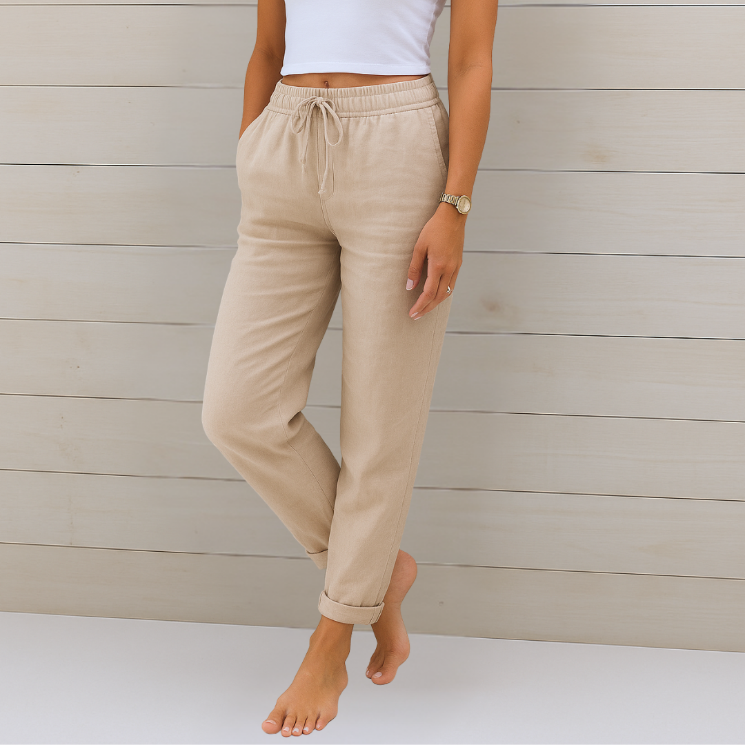 Susy | Pantaloni stretch in lino traspirante premium
