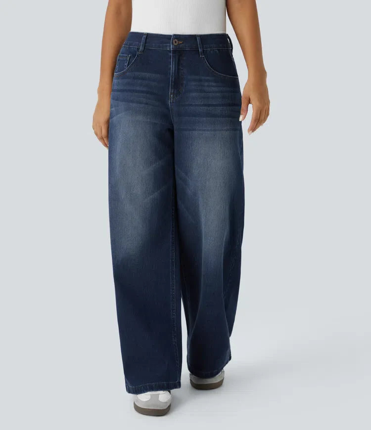 Linda | Jeans Comodi Con Tasche Con Cerniera Pratiche & Gambe Eleganti