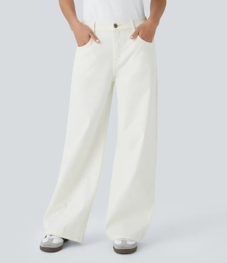 Linda | Comfortabele Jeans Met Handige Ritszakken & Losvallende Elegante Pijpen