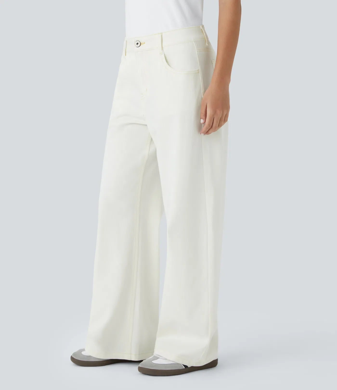 Linda | Jeans Comodi Con Tasche Con Cerniera Pratiche & Gambe Eleganti