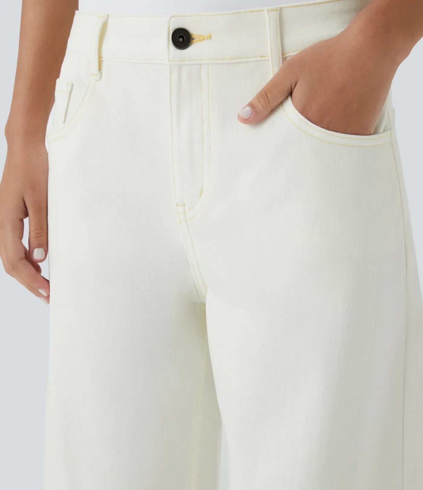 Linda | Jeans Comodi Con Tasche Con Cerniera Pratiche & Gambe Eleganti