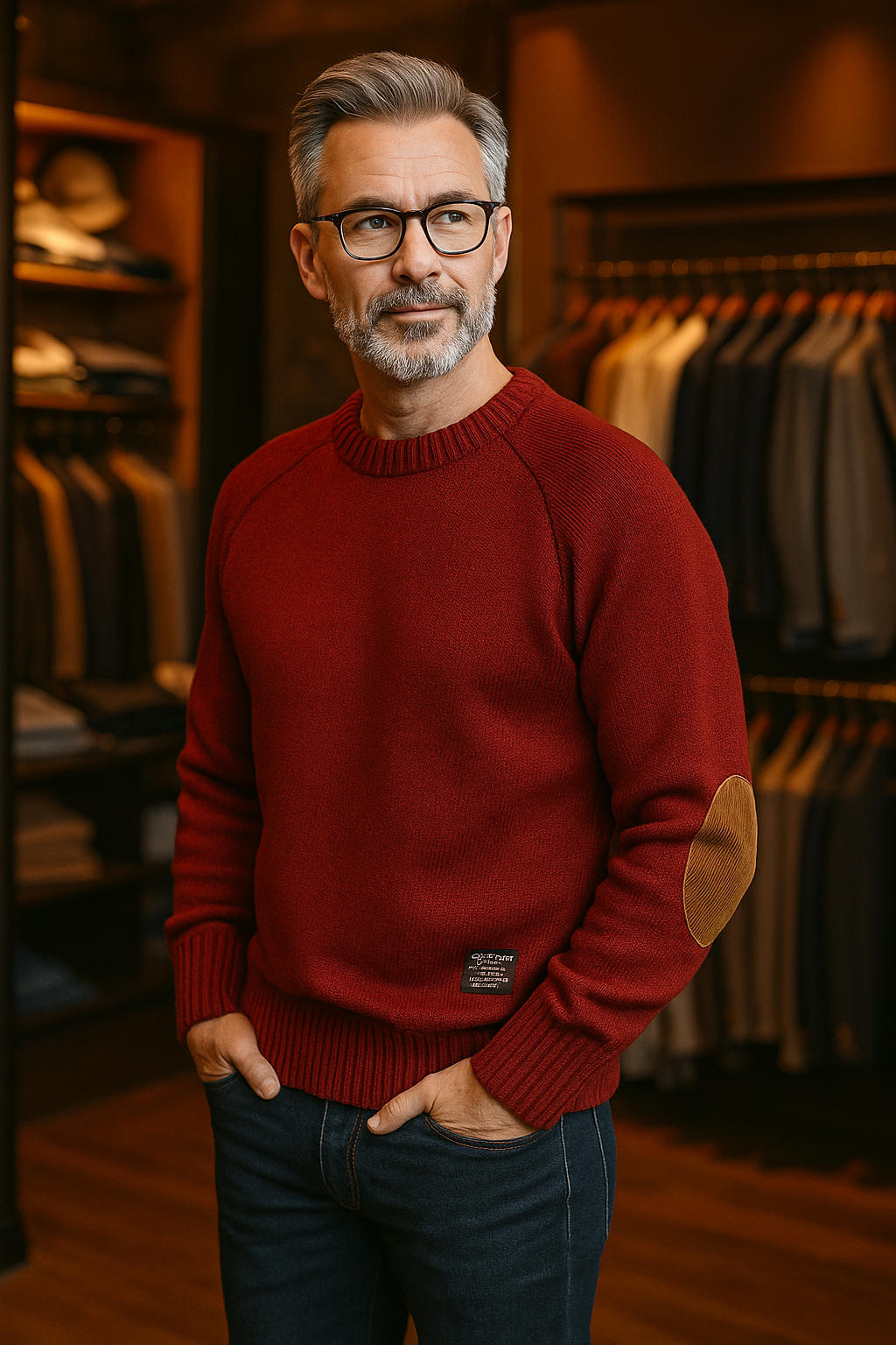 Henry | Maglione in Lana con Toppe sui Gomiti