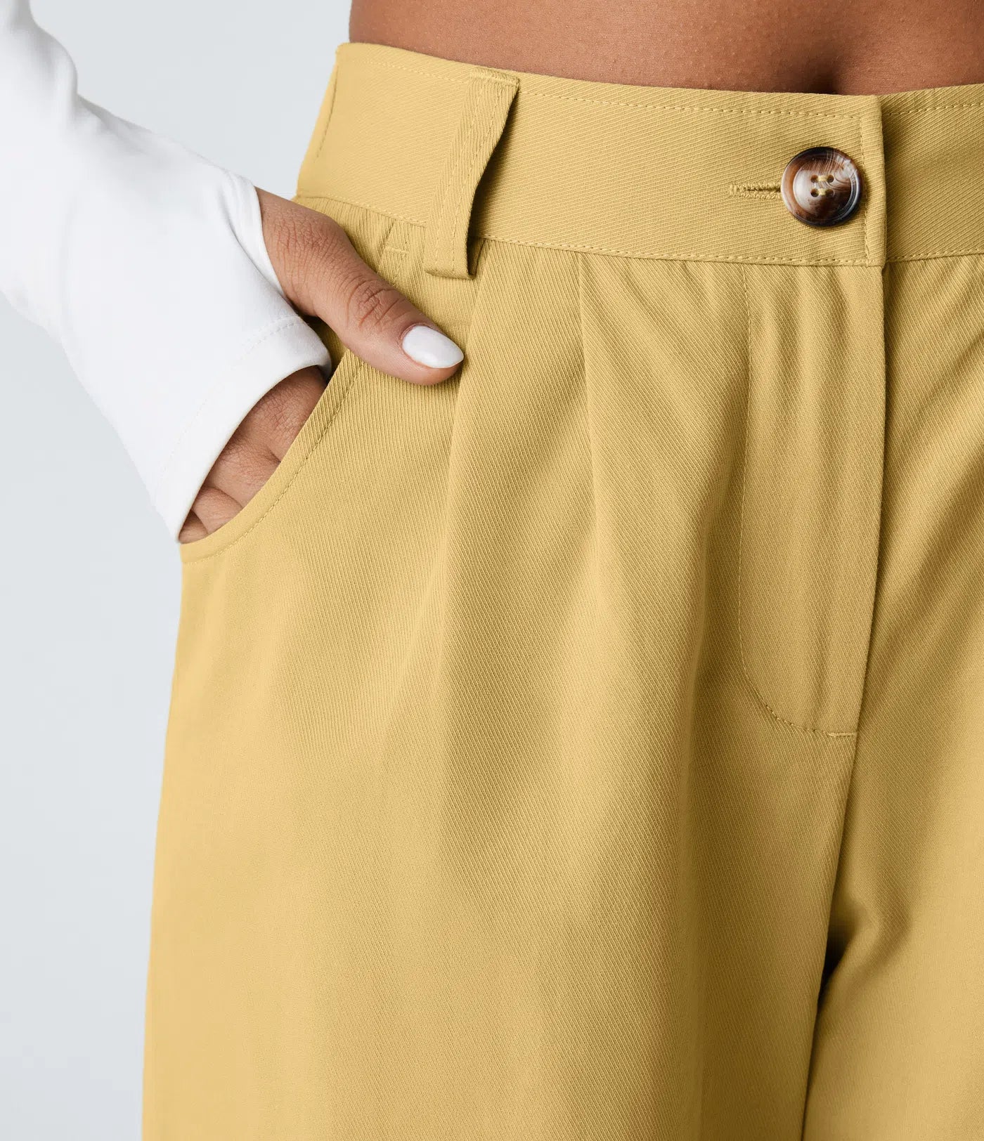 Marianne | Katoenen Broek met Knopen, Rits en Praktische Zakken