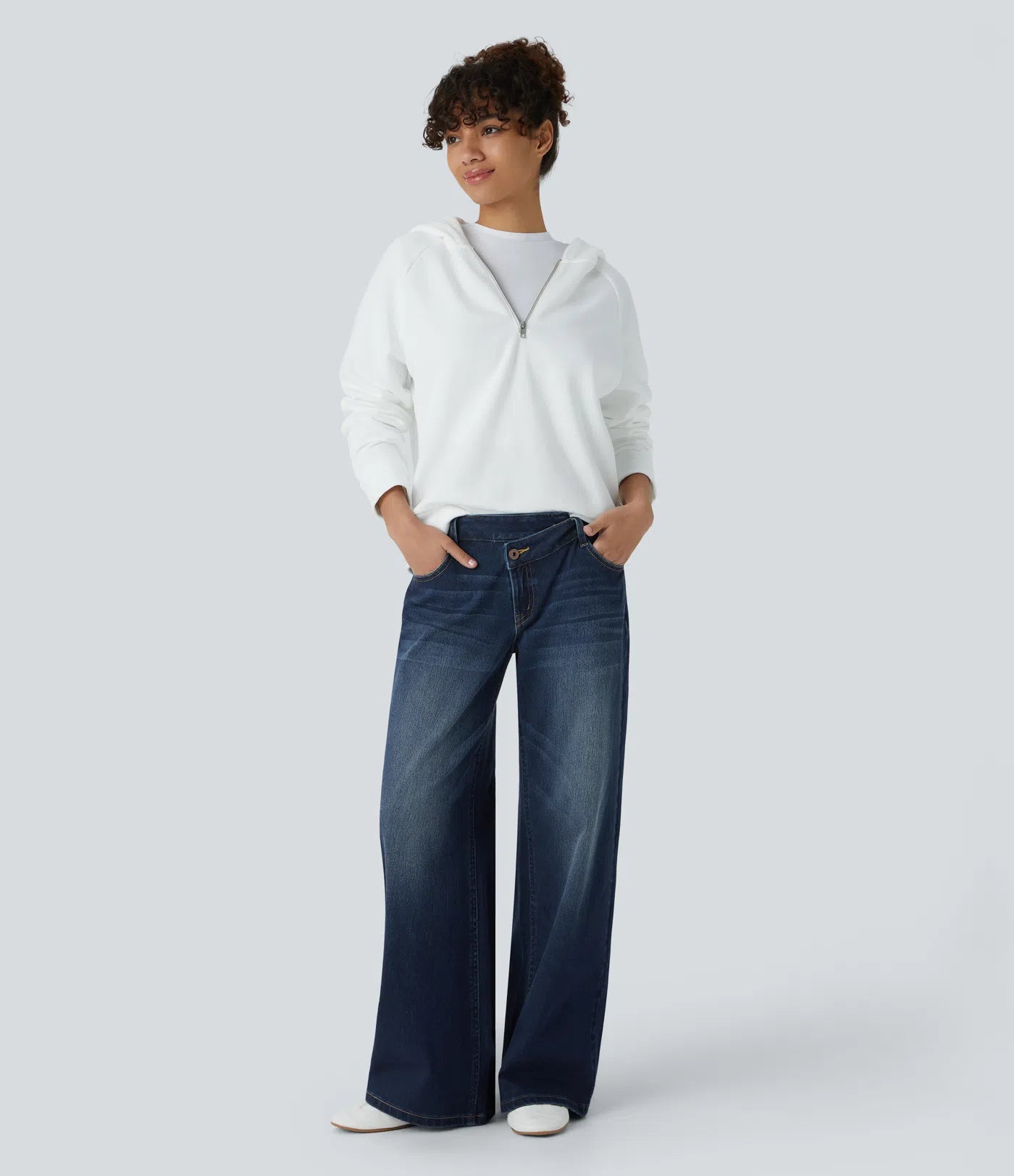 Sophie | Comfortabele Wide Leg Jeans Met Elegante Pasvorm & Handige Ritszakken