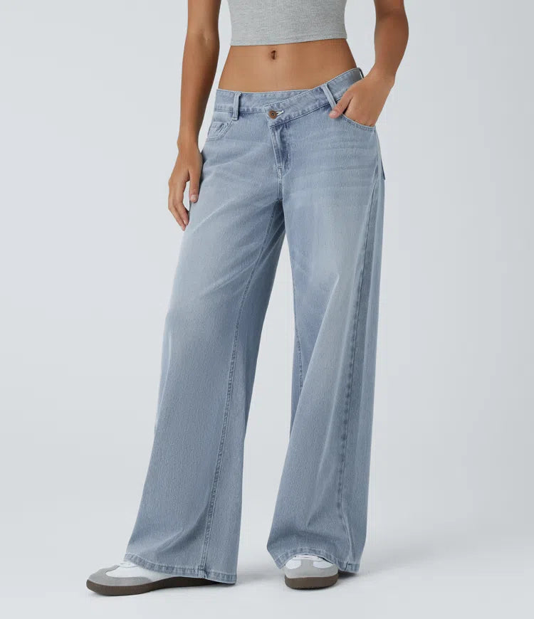 Sophie | Comfortabele Wide Leg Jeans Met Elegante Pasvorm & Handige Ritszakken